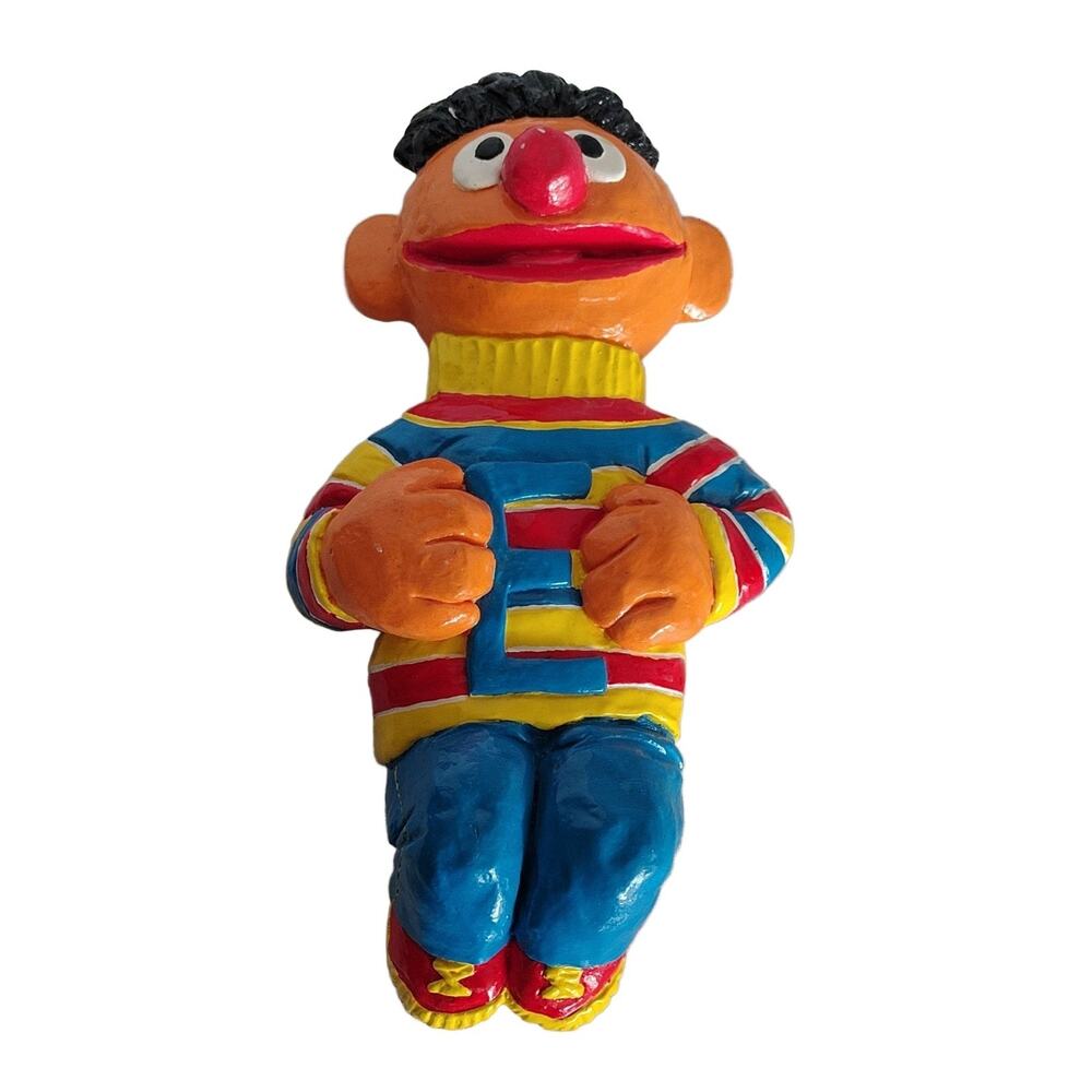 Sesame Street Ernie Wall Plaque 1975 Painted Ceramic 10.5" Kids Decor Chalkware